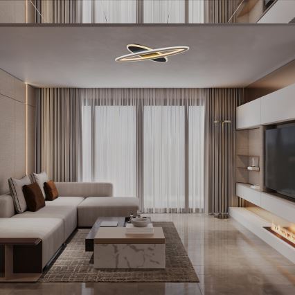 Rabalux - LED Stmívatelné stropní svítidlo LED/70W/230V 3000/4000/6000K černá + dálkové ovládání
