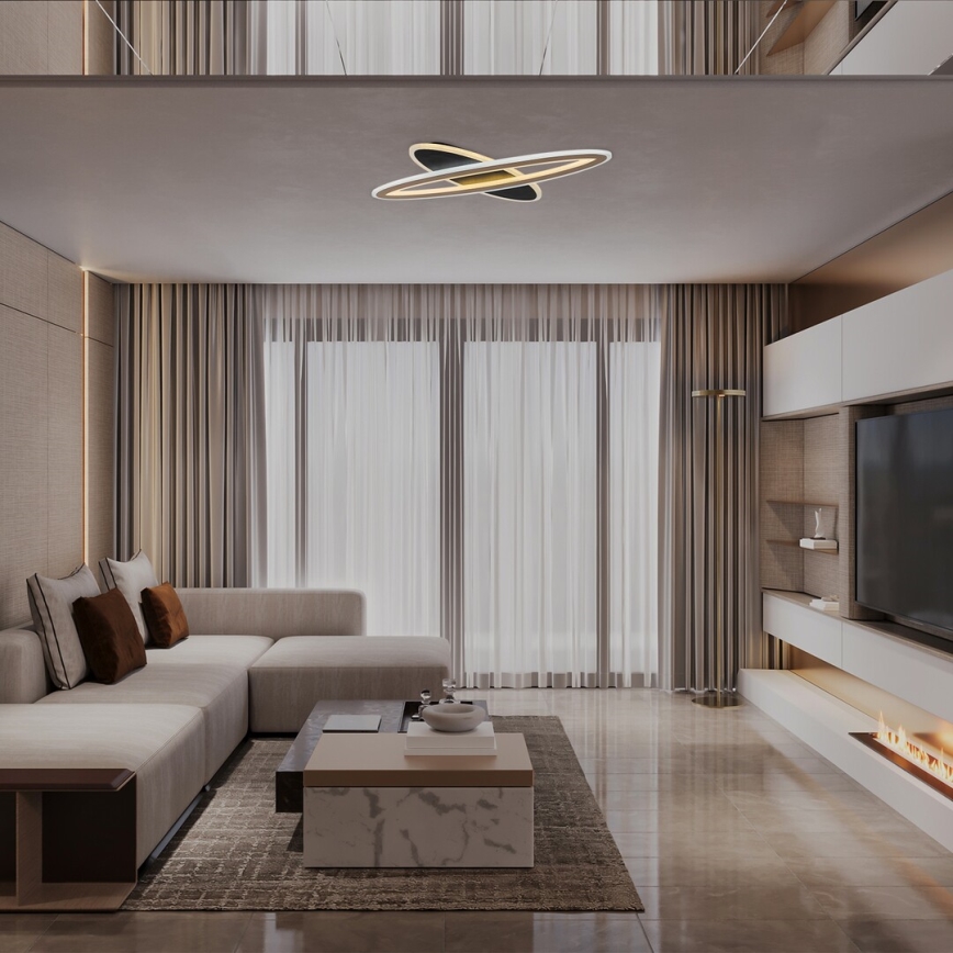 Rabalux - LED Stmívatelné stropní svítidlo LED/70W/230V 3000/4000/6000K černá + dálkové ovládání