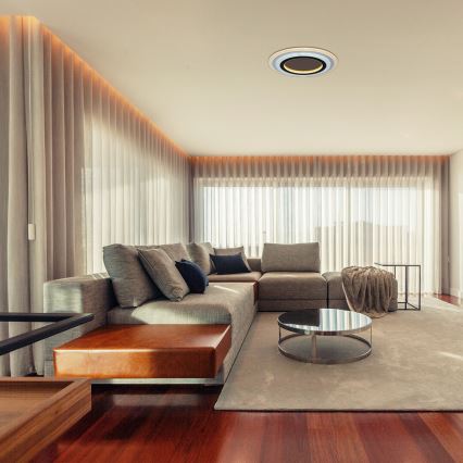 Rabalux - LED Stmívatelné stropní svítidlo LED/56W/230V 3000/4000/6000K matný chrom/černá + dálkové ovládání