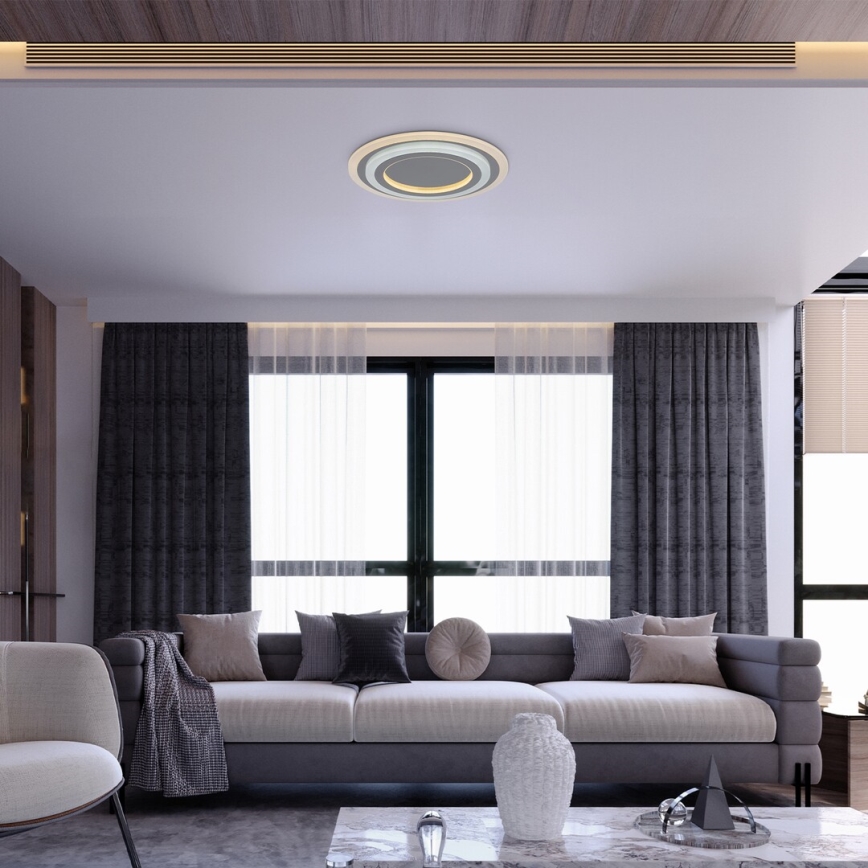 Rabalux - LED Stmívatelné stropní svítidlo LED/56W/230V 3000/4000/6000K matný chrom + dálkové ovládání