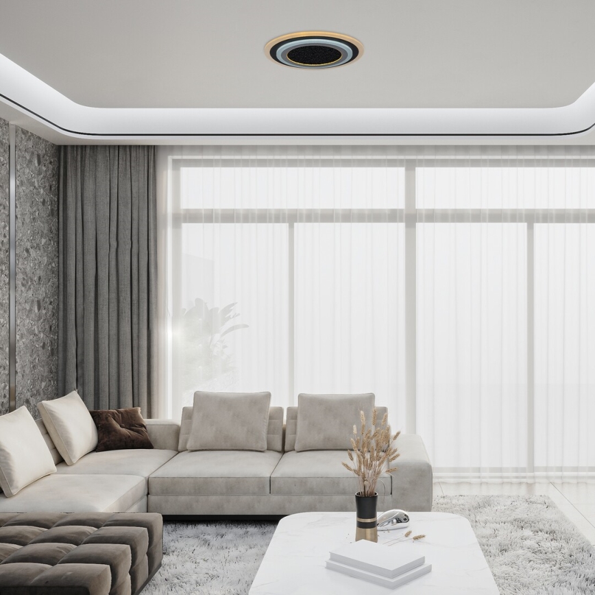 Rabalux - LED Stmívatelné stropní svítidlo LED/56W/230V 3000/4000/6000K černá + dálkové ovládání