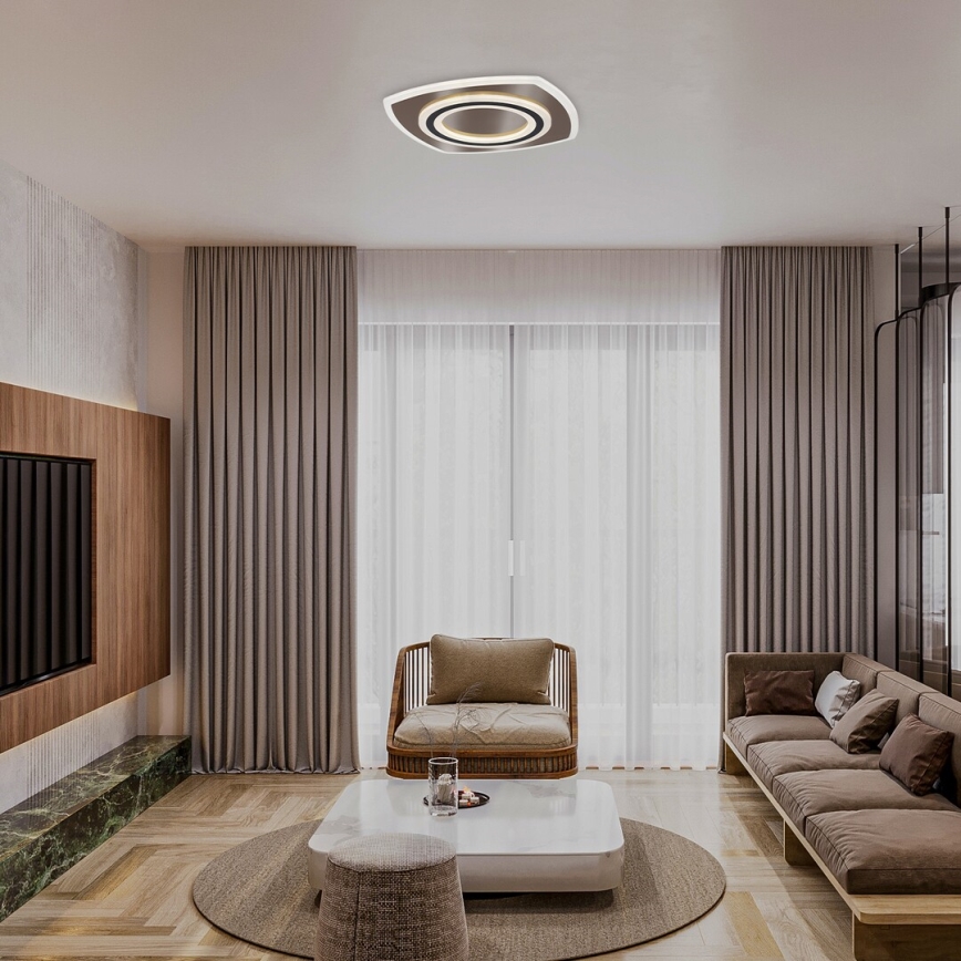 Rabalux - LED Stmívatelné stropní svítidlo LED/60W/230V 3000/4000/6000K matný chrom/černá + dálkové ovládání