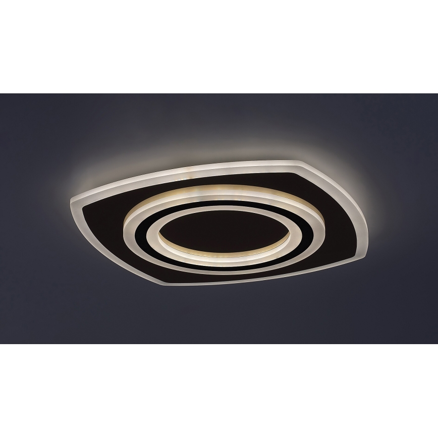 Rabalux - LED Stmívatelné stropní svítidlo LED/60W/230V 3000/4000/6000K matný chrom/černá + dálkové ovládání