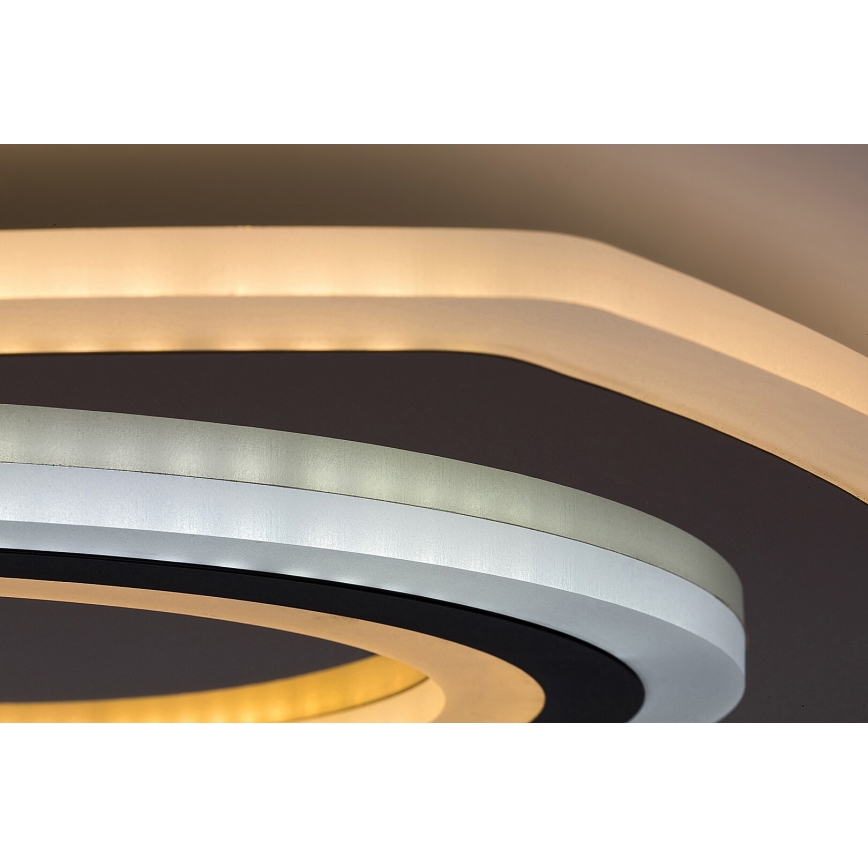 Rabalux - LED Stmívatelné stropní svítidlo LED/60W/230V 3000/4000/6000K matný chrom/černá + dálkové ovládání
