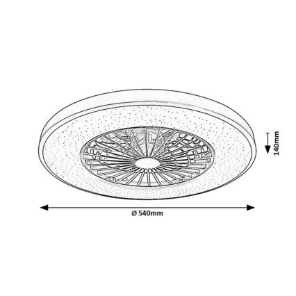 Rabalux - LED Stmívatelné stropní svítidlo s ventilátorem LED/72W/230V 3000-6500K + dálkové ovládání