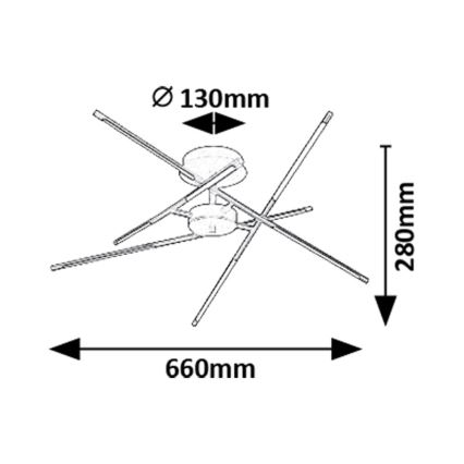 Rabalux - LED Přisazený lustr LED/40W/230V 3000K černá