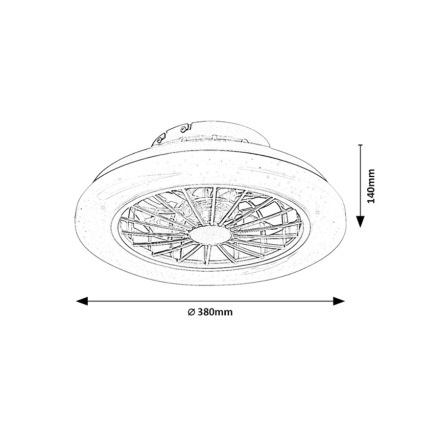 Rabalux 71348-LED Stm stropní svítidlo s ventilátorem LED/24W/230V 3000-6500K+DO