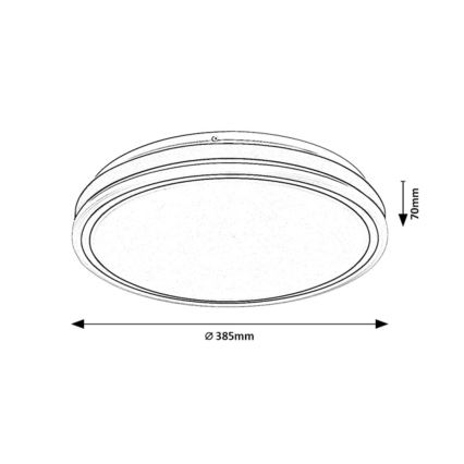 Rabalux - LED Stmívatelné stropní svítidlo LED/20W/230V 3000-6500K pr. 38,5 cm černá + dálkové ovládání