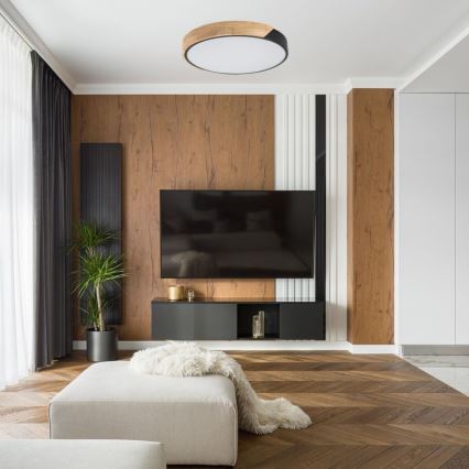 Rabalux - LED Stropní svítidlo LED/42W/230V 3000/4000/6500K černá/dub pr. 61 cm