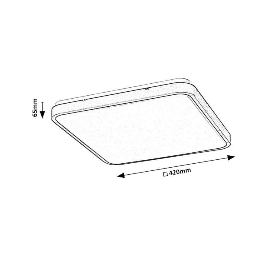 Rabalux - LED Stmívatelné koupelnové stropní svítidlo LED/36W/230V 3000-6000K IP44 42x42 cm bílá + dálkové ovládání