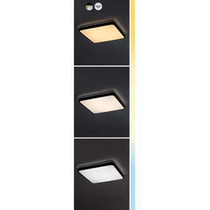 Rabalux - LED Koupelnové stropní svítidlo LED/36W/230V 3000/4000/6000K IP44 42x42 cm černá