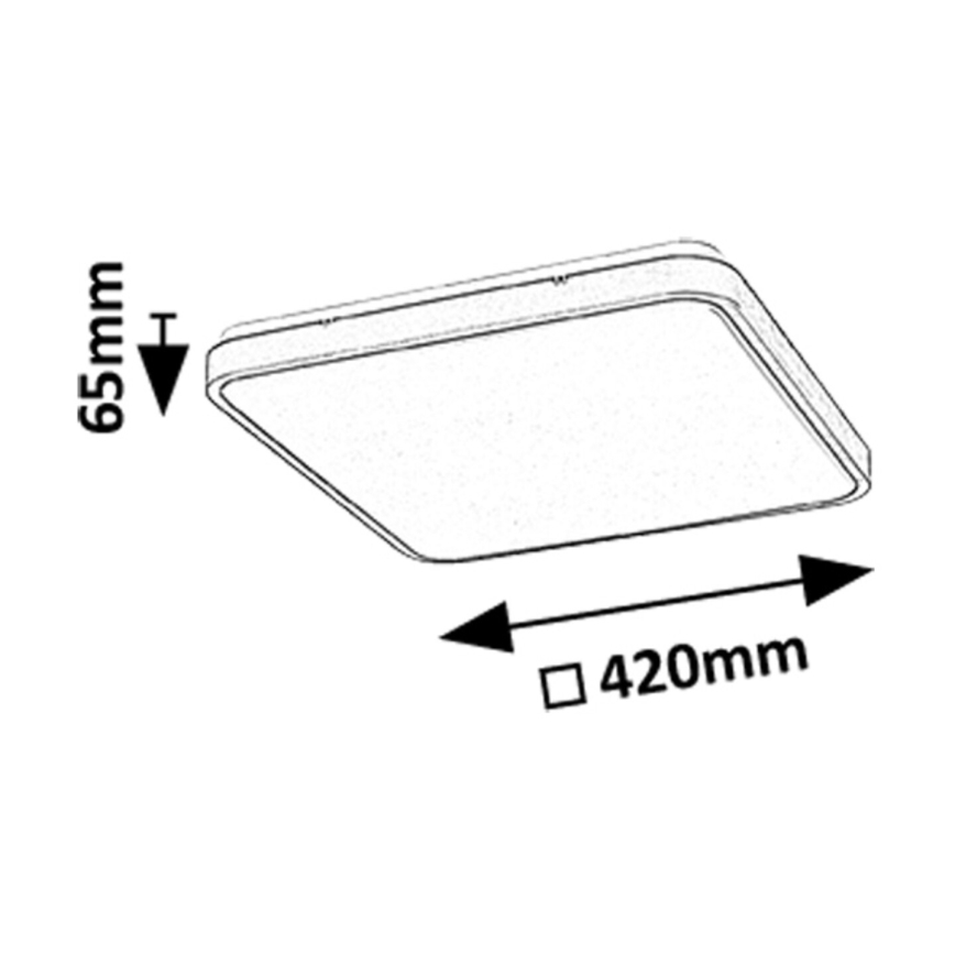 Rabalux - LED Koupelnové stropní svítidlo LED/36W/230V 3000/4000/6000K IP44 42x42 cm černá