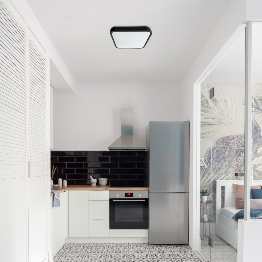 Rabalux - LED Stmívatelné koupelnové stropní svítidlo LED/36W/230V 3000-6000K IP44 42x42 cm černá + dálkové ovládání