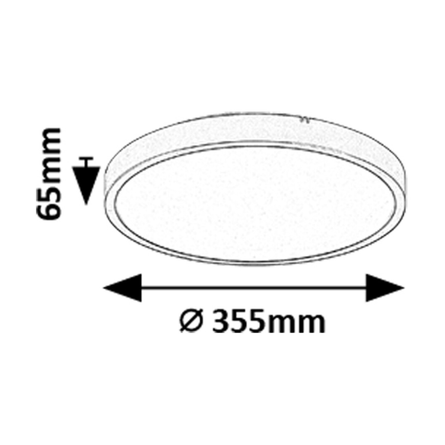 Rabalux - LED Koupelnové stropní svítidlo LED/24W/230V 3000/4000/6000K IP44 pr. 35,5 cm černá