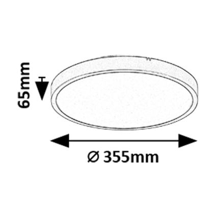 Rabalux - LED Stmívatelné koupelnové stropní svítidlo LED/24W/230V 3000-6000K IP44 pr. 35,5 cm černá + dálkové ovládání