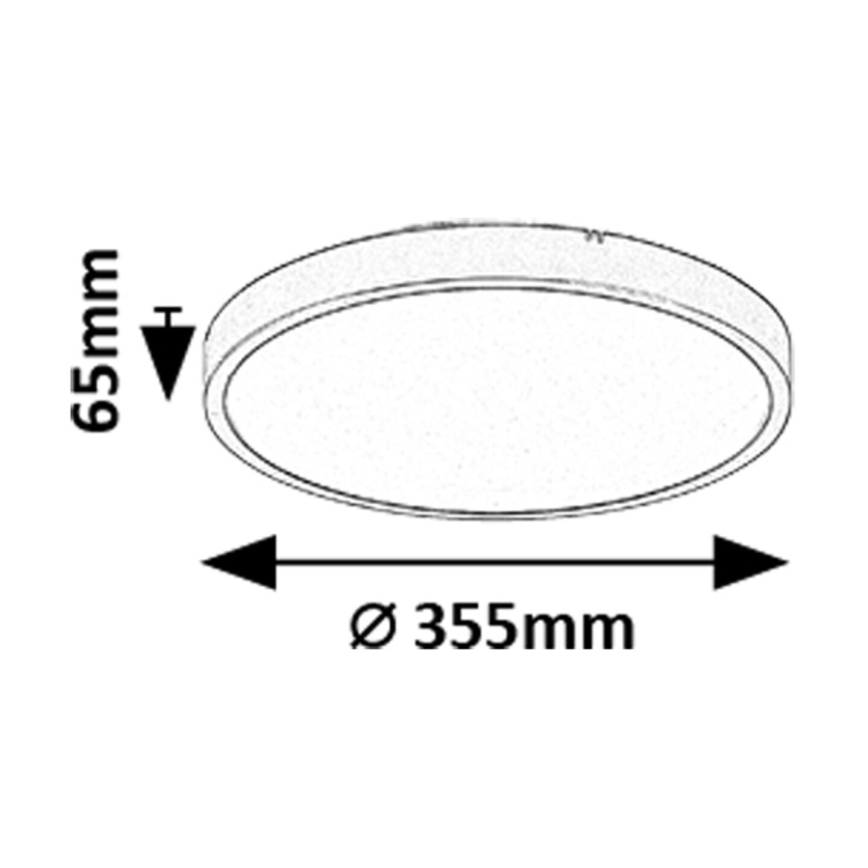 Rabalux - LED Stmívatelné koupelnové stropní svítidlo LED/24W/230V 3000-6000K IP44 pr. 35,5 cm černá + dálkové ovládání