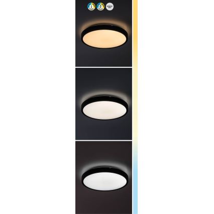 Rabalux - LED Stmívatelné koupelnové stropní svítidlo LED/36W/230V 3000-6000K IP44 pr. 42 cm černá + dálkové ovládání