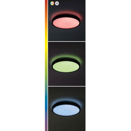 Rabalux - LED RGB Stmívatelné koupelnové stropní svítidlo LED/36W/230V 3000-6000K Wi-Fi Tuya IP44 pr. 42 cm černá + dálkové ovládání