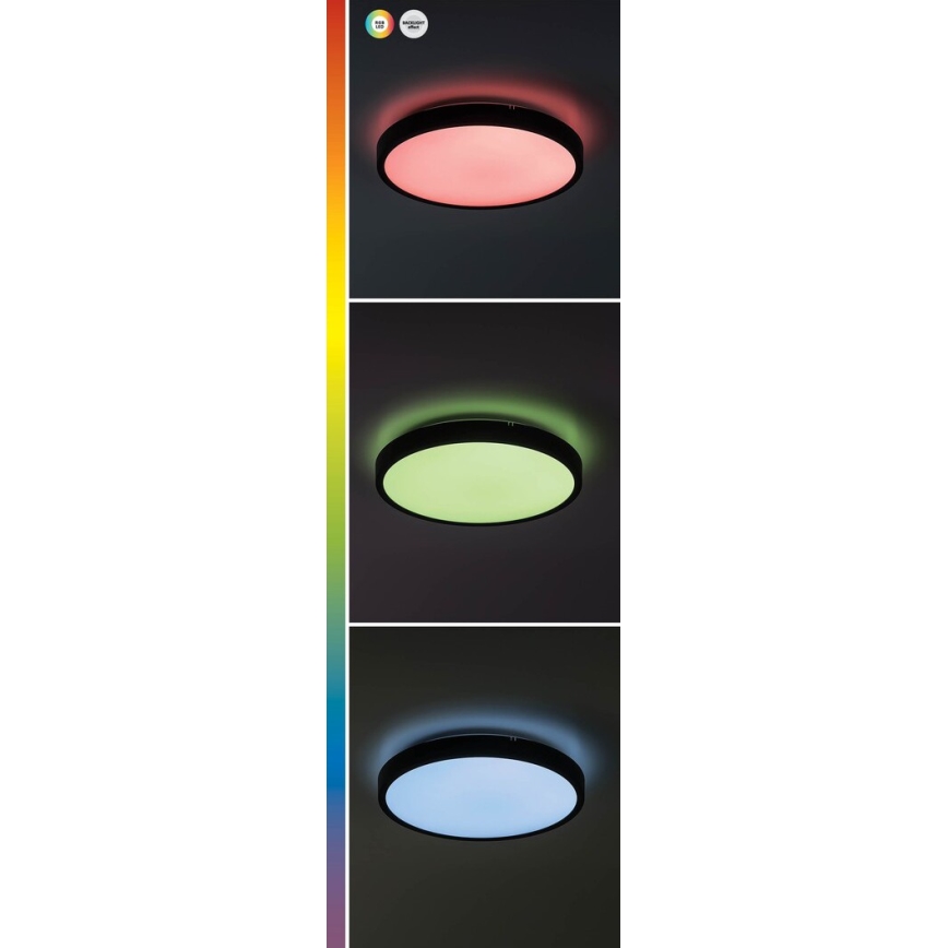 Rabalux - LED RGB Stmívatelné koupelnové stropní svítidlo LED/36W/230V 3000-6000K Wi-Fi Tuya IP44 pr. 42 cm černá + dálkové ovládání
