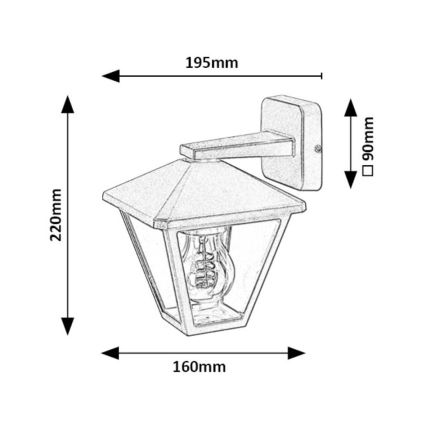 Rabalux - Venkovní nástěnná lampa 1xE27/40W/230V IP44