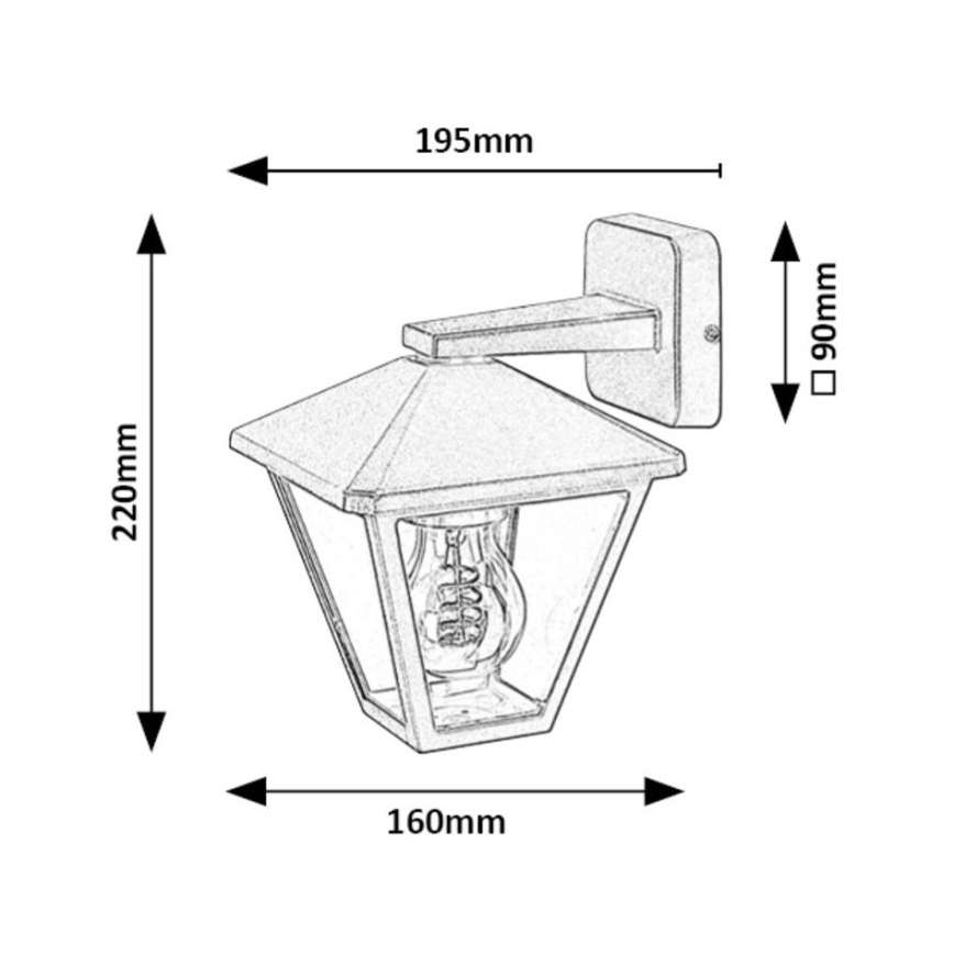 Rabalux - Venkovní nástěnná lampa 1xE27/40W/230V IP44