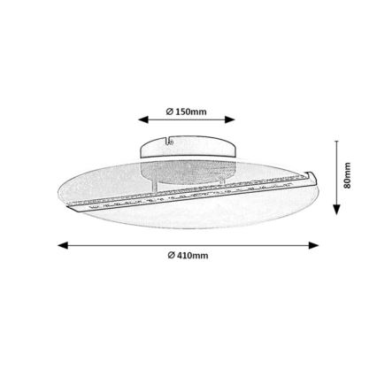 Rabalux - LED Stropní svítidlo LED/20W/230V 3000 pr. 41 cm černá/čirá