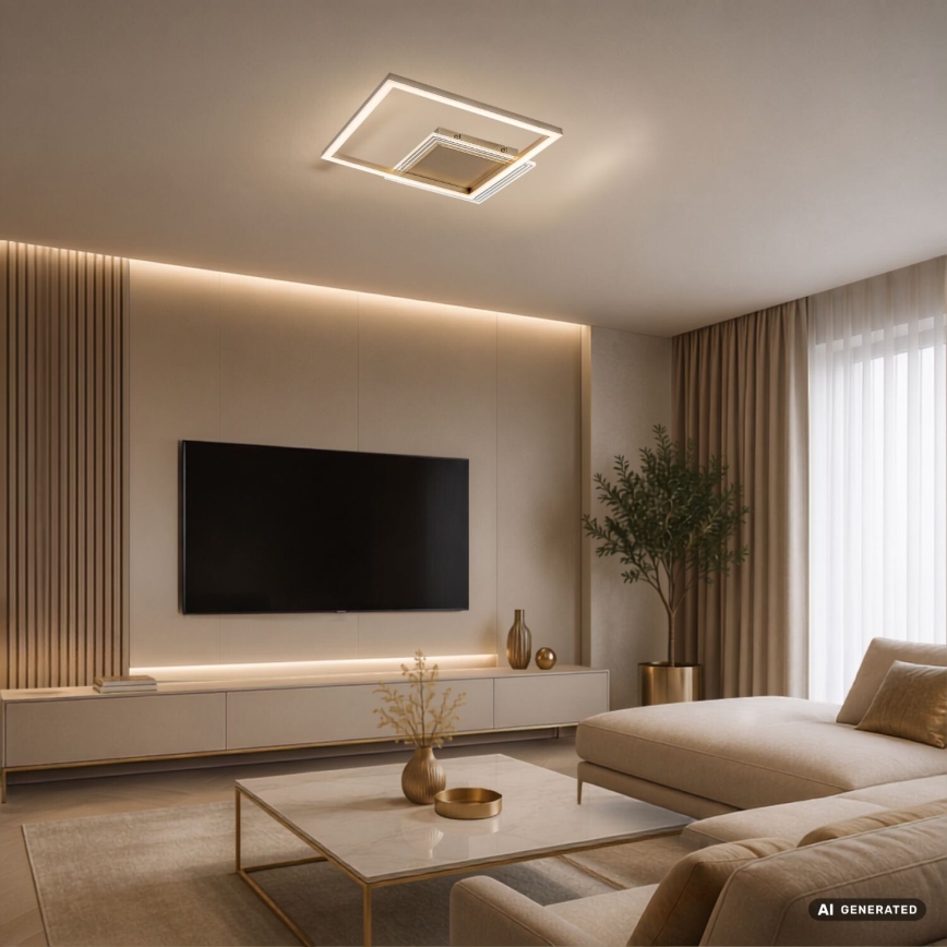 Rabalux - LED Stropní svítidlo LED/24W/230V 3000K 37,5x37,5 cm zlatá