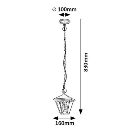 Rabalux - Venkovní lustr na řetězu 1xE27/40W/230V IP44