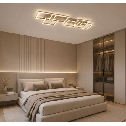 Rabalux - LED Stmívatelné stropní svítidlo LED/40W/230V 3000-6500K 33x100 cm zlatá + dálkové ovládání