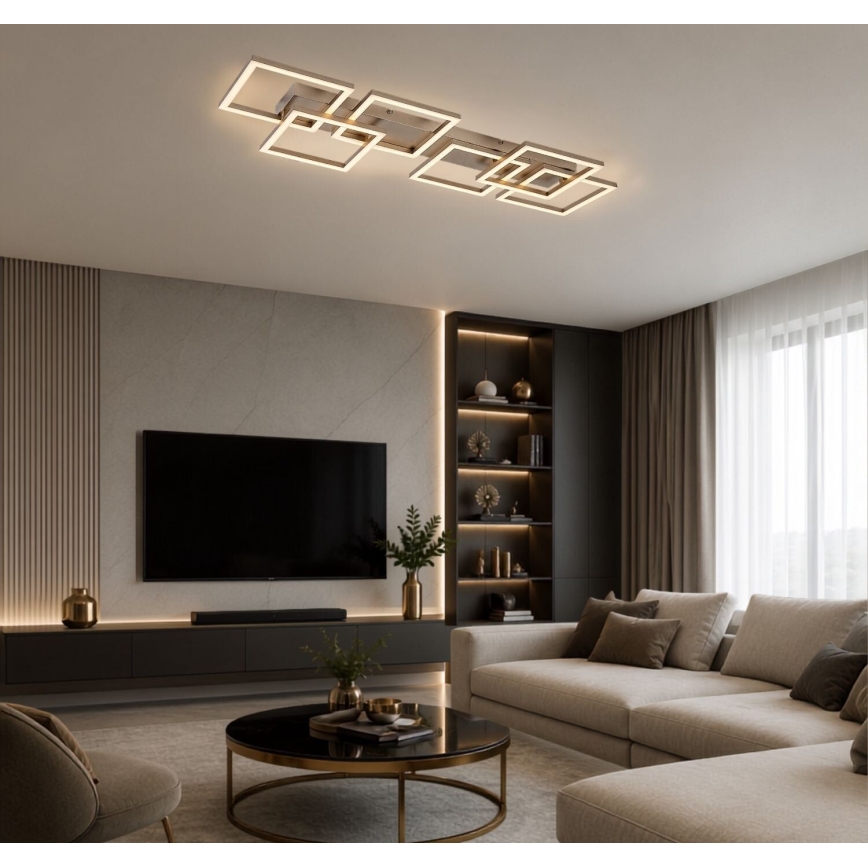 Rabalux - LED Stmívatelné stropní svítidlo LED/40W/230V 3000-6500K 33x100 cm zlatá + dálkové ovládání