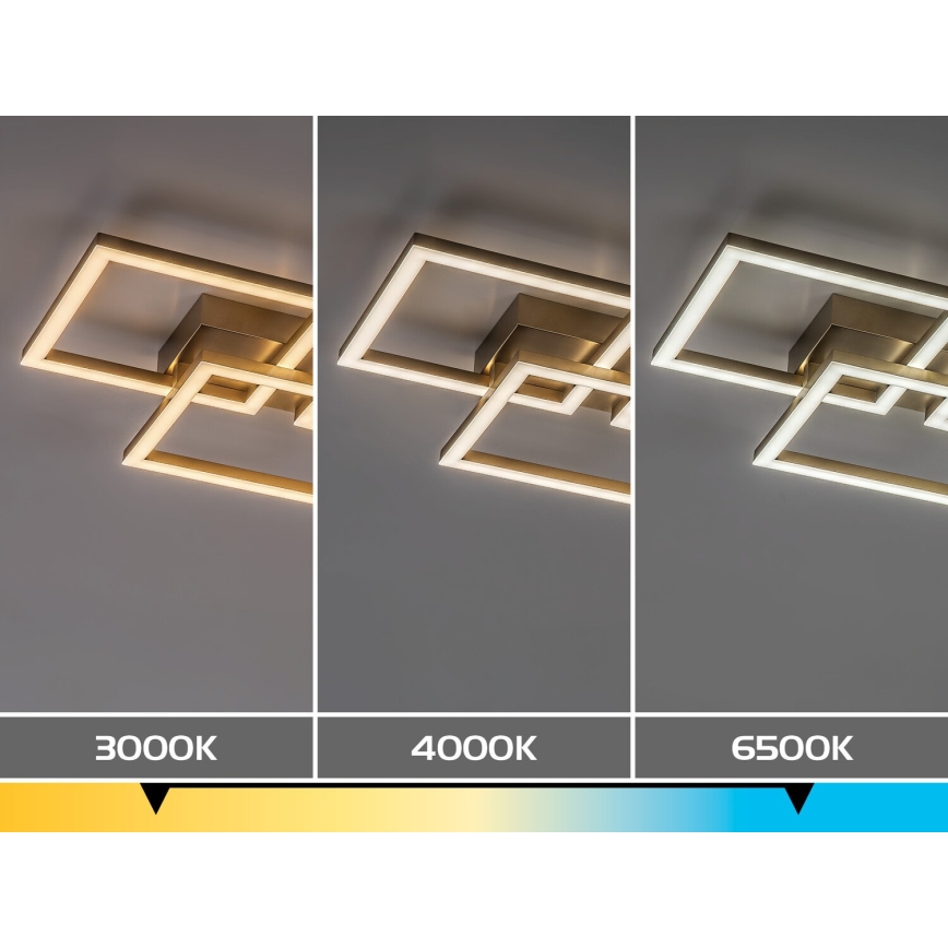 Rabalux - LED Stmívatelné stropní svítidlo LED/40W/230V 3000-6500K 33x100 cm zlatá + dálkové ovládání