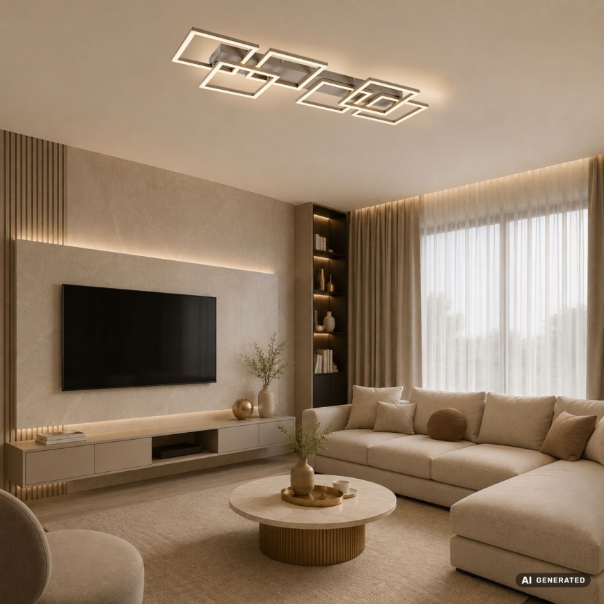 Rabalux - LED Stmívatelné stropní svítidlo LED/40W/230V 3000-6500K 33x100 cm béžová + dálkové ovládání