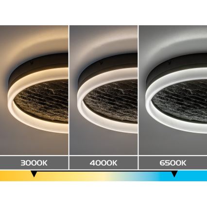 Rabalux - LED Stmívatelné stropní svítidlo LED/24W/230V 3000-6500K pr. 40 cm černá + dálkové ovládání