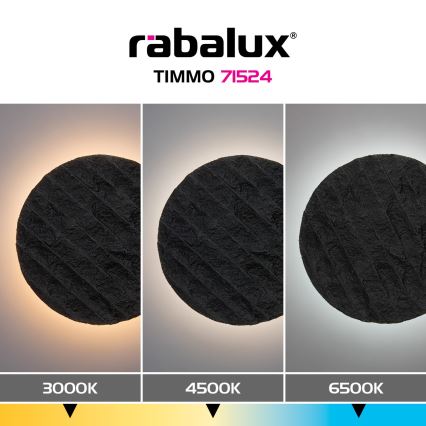 Rabalux - LED Nástěnné svítidlo LED/12W/230V 3000/4500/6500K černá