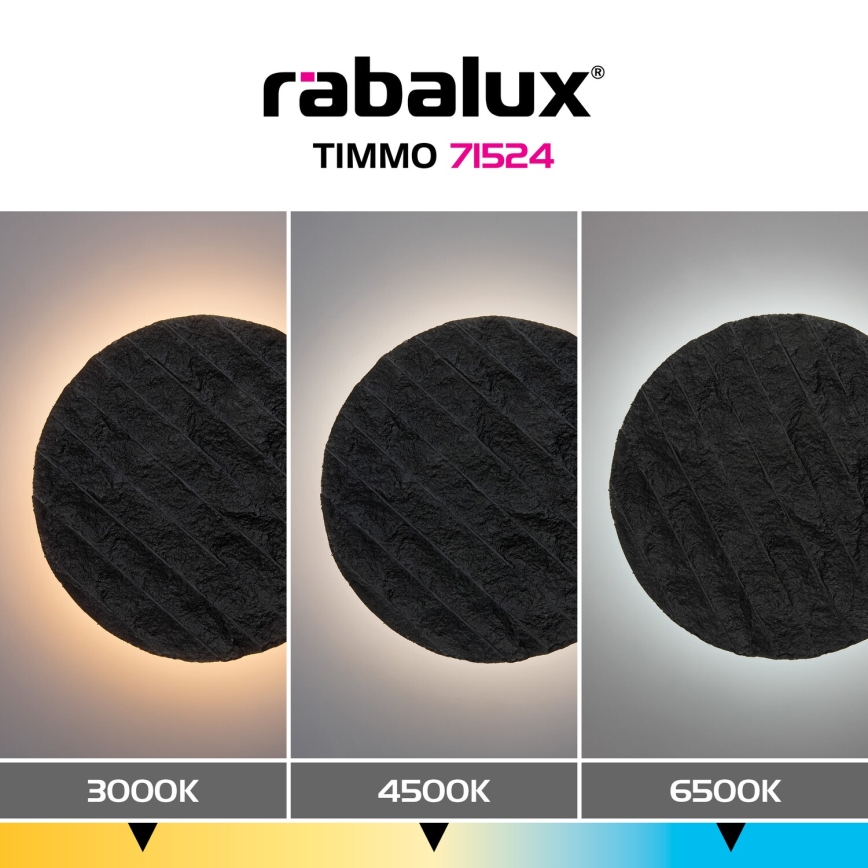 Rabalux - LED Nástěnné svítidlo LED/12W/230V 3000/4500/6500K černá