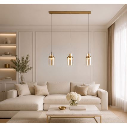 Rabalux - LED Lustr na lanku LED/27W/230V 3000K zlatá