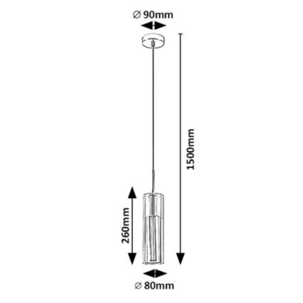 Rabalux - Lustr na lanku 1xGU10/50W/230V čirá/černá