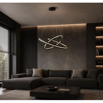 Rabalux - LED Stmívatelný lustr na lanku LED/80W/230V 3000-6500K černá + dálkové ovládání