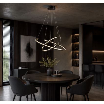 Rabalux - LED Stmívatelný lustr na lanku LED/80W/230V 3000-6500K černá + dálkové ovládání