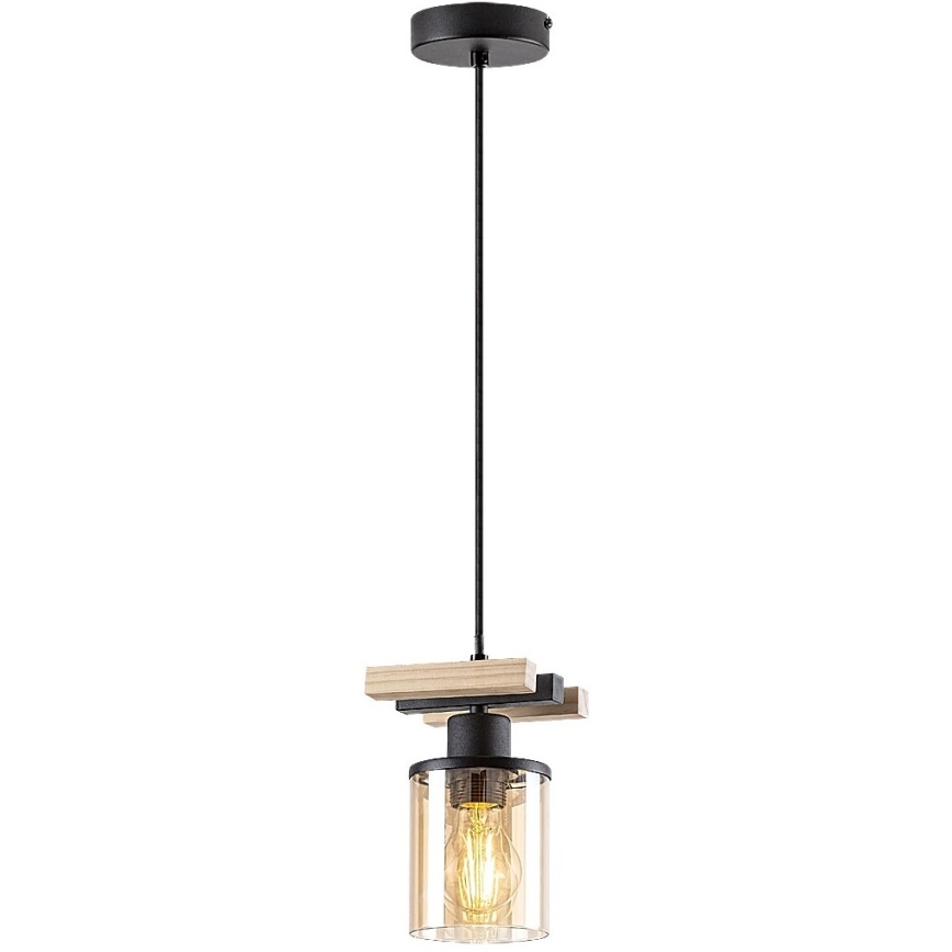 Rabalux - Lustr na tyči 1xE27/25W/230V borovice
