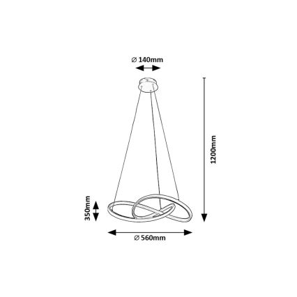 Rabalux - LED Lustr na lanku LED/36W/230V 3000K zlatá
