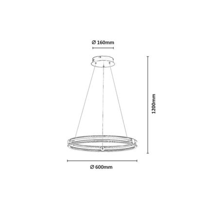Rabalux - LED Stmívatelný lustr na lanku LED/60W/230V 3000-6500K šedá + dálkové ovládání