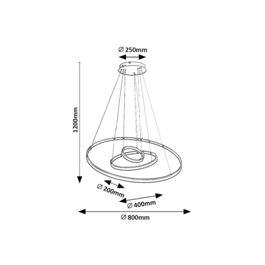 Rabalux - LED Stmívatelný lustr na lanku LED/100W/230V 3000-6500K + dálkové ovládání