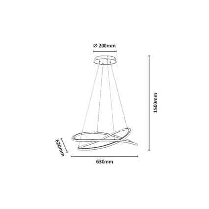 Rabalux - LED Stmívatelný lustr na lanku LED/75W/230V 3000-6500K + dálkové ovládání