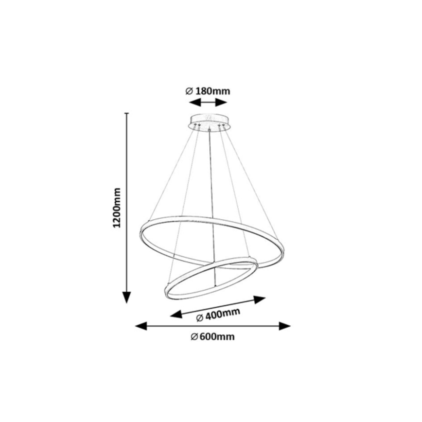 Rabalux - LED Stmívatelný lustr na lanku LED/75W/230V 3000-6500K + dálkové ovládání