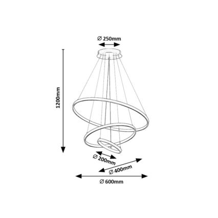 Rabalux - LED Stmívatelný lustr na lanku LED/90W/230V 3000-6500K + dálkový ovladač