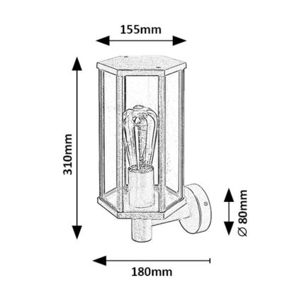 Rabalux - Venkovní nástěnná lampa 1xE27/40W/230V IP44