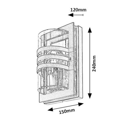 Rabalux - Venkovní nástěnné svítidlo 1xE27/40W/230V IP44