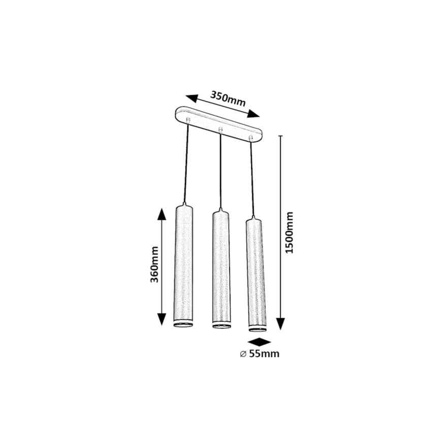 Rabalux - Lustr na lanku 3xGU10/5W/230V