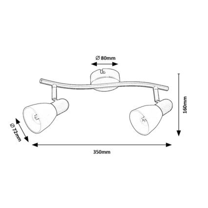 Rabalux - Bodové svítidlo 2xE14/40W/230V